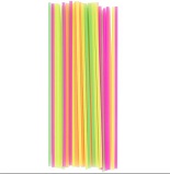 8" Super Jumbo Boldly-Colored Unwrapped Spoon Straw Large Drink 10000/Case 